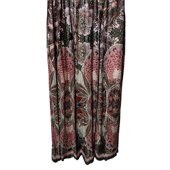 Ciebon Dress Maxi‎ Size L Jennsen Floral Metallic Stretchy Sleeveless Billowy - Picture 3 of 9